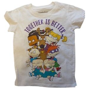 NICKELODEON Rugrats White, Short Sleeve T-shirt. Size: XS 4/5